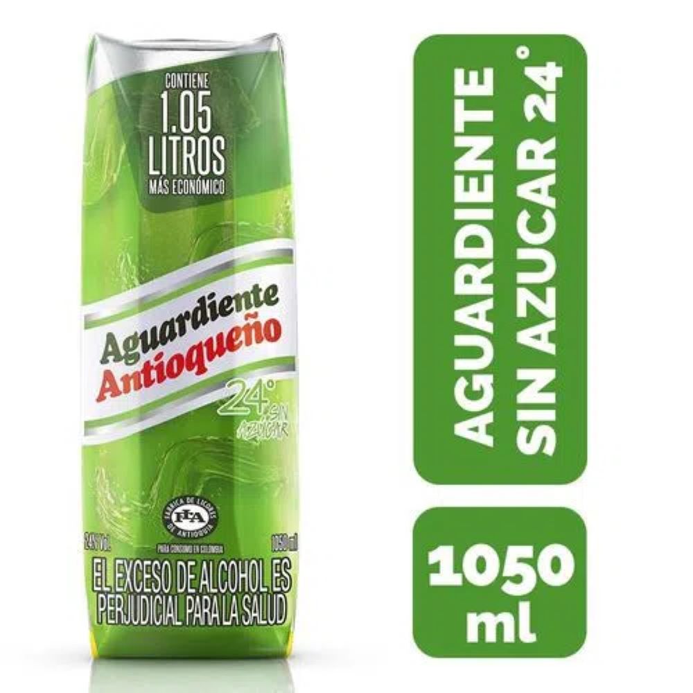 AGUARDIENTE 24 GRADOS ANTIOQUEÑO TETRA X 1.05 L