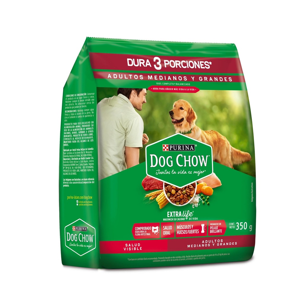 DOG CHOW ADULTOS MEDIANOS Y GRANDES X 350 G.
