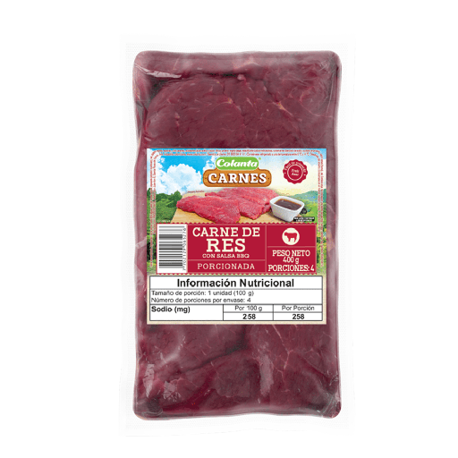 CARNE DE RES COLANTA FINAS BBQ X 400 G
